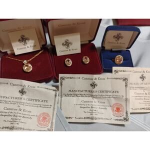 Vintage Camrose & Kross Necklace Earring and Ring Set JBK Jacqueline Kennedy